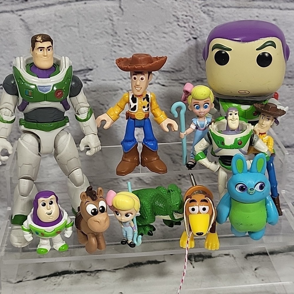 Disney Pixar Toy Story Action Figures Lot Rex Bullseye Bo-Peep Buzz Lightyear